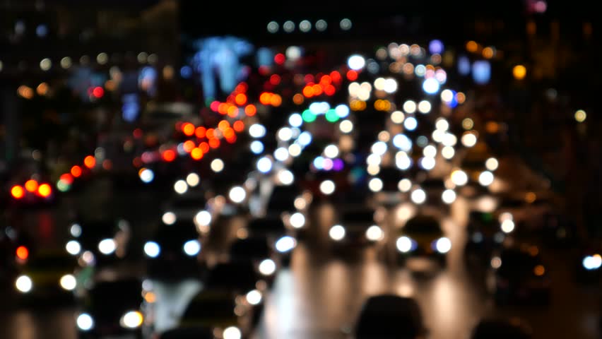 
Blurred motion of night traffic

