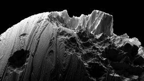 3d render of abstract art monochrome black and white video animation with surreal mineral geology stone object ocean coral reef or planet asteroid in organic forms in deformation process in the dark  - Powered by Shutterstock - Get 15% off with code: PIKWIZARD15