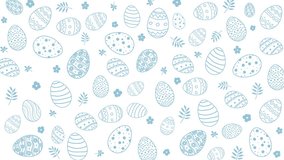 Easter eggs pattern. Blue color painted egg background. Easter symbol. Egg border, banner, frame. Happy Easter day backdrop. Loop animation. - Powered by Shutterstock - Get 15% off with code: PIKWIZARD15