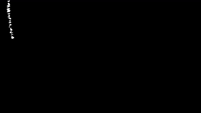 Animation of the screen being painted over with a white paintbrush on a black back. A stock video transition with an artistic style. Paint smudging effect for scene change in 4K with an alpha channel.