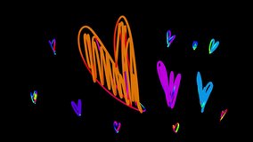 Chaotic multicolored lines and swirls on a black screen. A textured doodle drawing effect in 4K with an alpha channel. A dynamic background with rough, hand-drawn strokes. - Powered by Shutterstock - Get 15% off with code: PIKWIZARD15