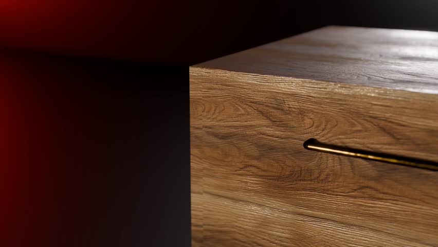3D Rendered Searching Documents File of "SECURITY CLEARANCE" in Drawer in Dark Room – Opening Drawer and Highlighting Label Text
