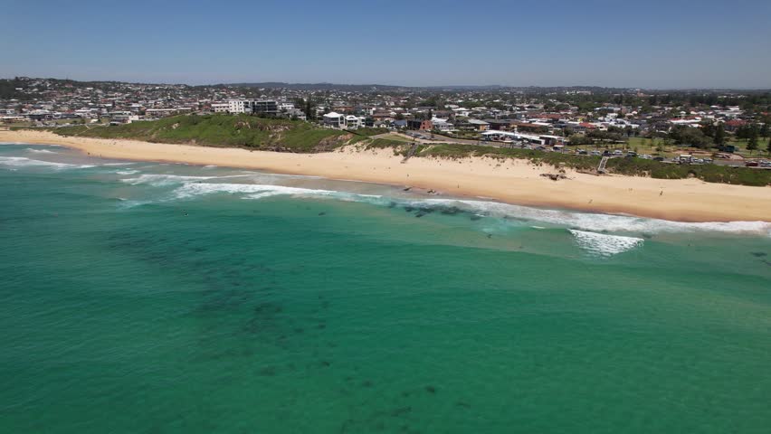Dixon Park Beach And Bar Beach In New South Wales, Australia - Aerial Drone Shot