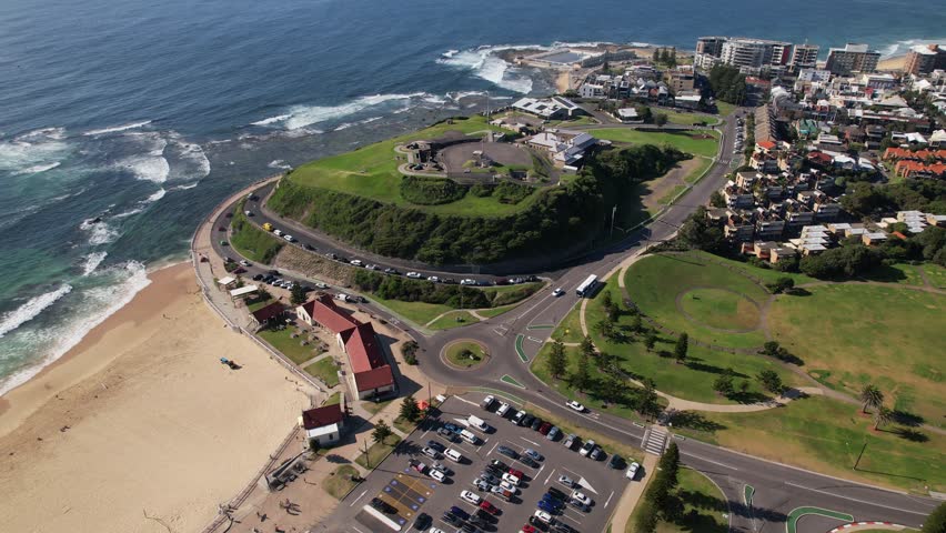 Aerial Shot Of Nobbys Beach In New South Wales, Australia