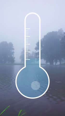 The Transition of the Four Seasons, Using a Thermometer Graphic to Emphasize Temperature Changes in Nature - Timelapse