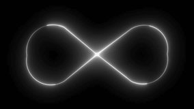 Glowing infinity sign on black background. Animation of seamless loop Neon glowing blue light isolated on black background. - Powered by Shutterstock - Get 15% off with code: PIKWIZARD15