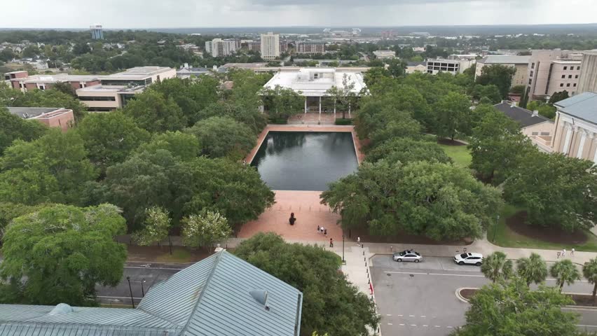 aerial of the university of south carolina in columbia campus