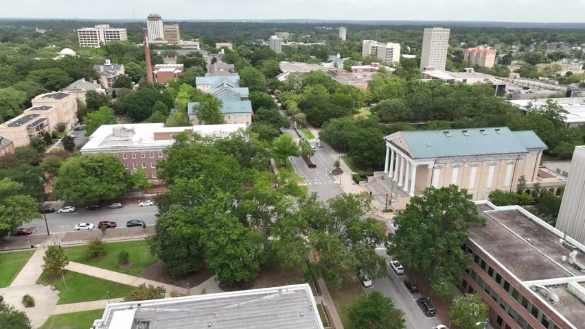 aerial of the university of south carolina campus in columbia sc