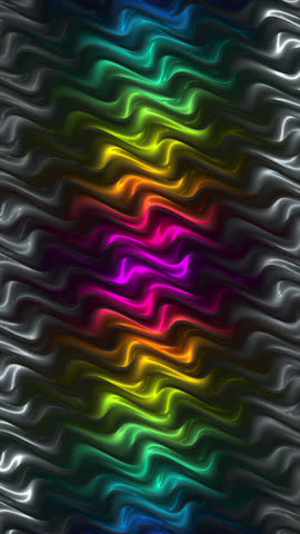 Abstract background with ripples and waves transforming in space. Desing moving waves in holographic iridescent colors. Optical illusion pattern. Vertical template for mobil app, web, social media.