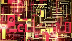 Futuristic high-tech cyberpunk digital circuit board sci-fi pattern texture seamless looped animated background with glowing red and yellow design, vertical motion - Powered by Shutterstock - Get 15% off with code: PIKWIZARD15