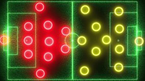 football strategy playbook animation red vs yellow team, tactics board formations defence and offence . 3D Illustration - Powered by Shutterstock - Get 15% off with code: PIKWIZARD15