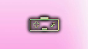 Retro game controller with neon outline on pink background, animation style. gaming, tech, vintage, electronic - Powered by Shutterstock - Get 15% off with code: PIKWIZARD15
