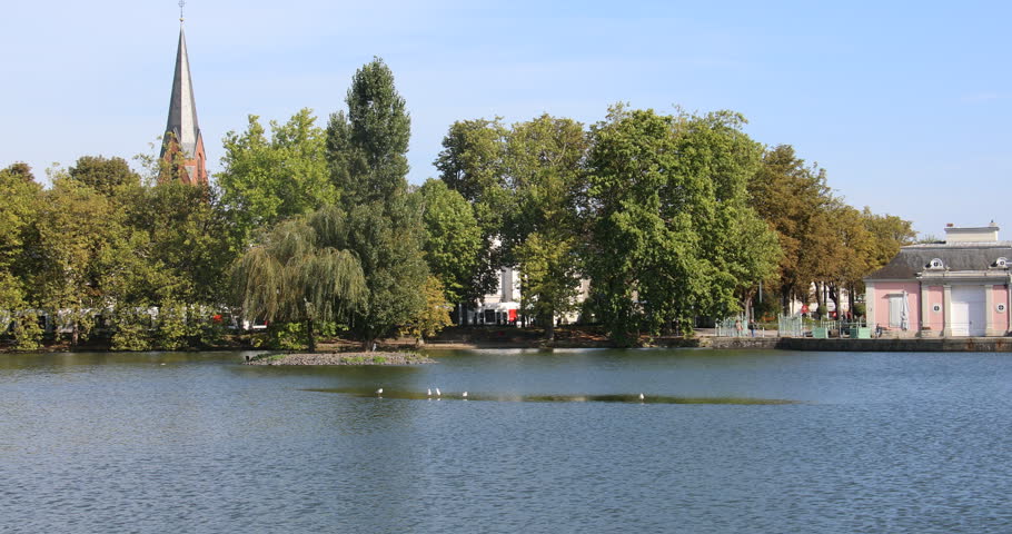 Castle Benrath in Germany with great pond