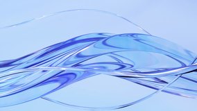 Abstract wave loop animation. 3D rendered background, flowing, fluid, twisted shapes with a glass and iridescent texture. Smooth gradient in light colors. Elegant live wallpaper and animated footage - Powered by Shutterstock - Get 15% off with code: PIKWIZARD15