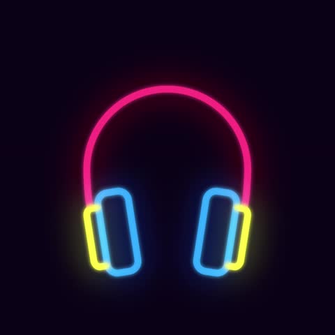 Music neon glowing icon. Light icon effects