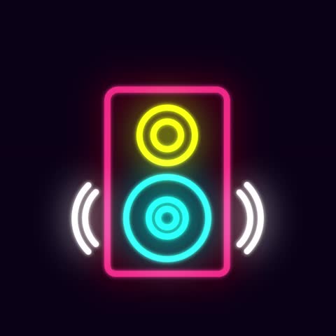 Music neon glowing icon. Light icon effects