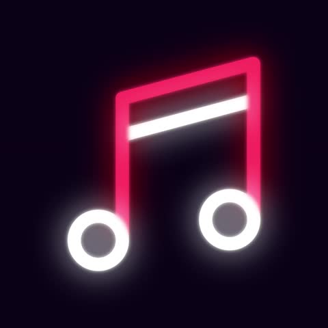 Music neon glowing icon. Light icon effects