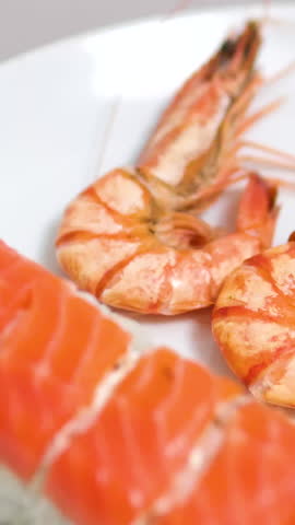 Sushi roll set, rolls with salmon, tuna, eel, shrimp, sesame, closeup, sushi japanese food, seafood, advertising sushi rolls, top view