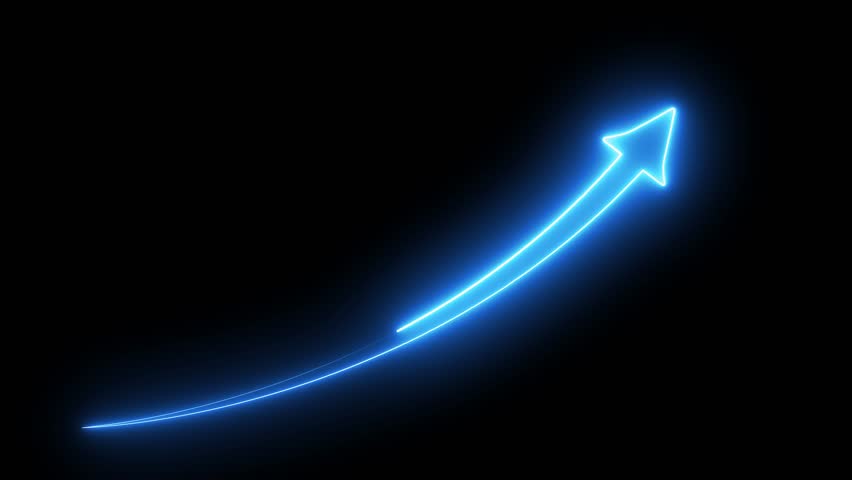 Business growth arrow and graph chart animation. Animation of a business info graphics with rising arrow and bar icon animation on background. Success concept-business line arrow isolated on transpare