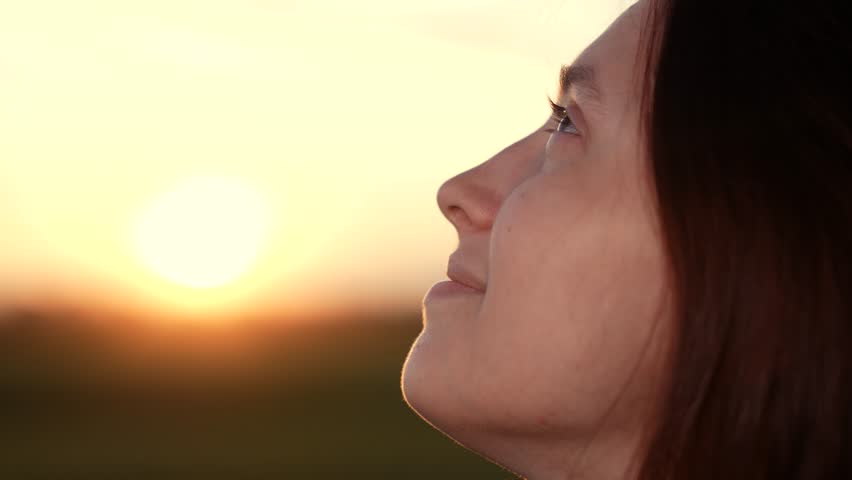 people happiness dream face girl looking sky, pray believe god, relax nature pleasure, look sky joyful girl, faith good good, girl waiting miracle hoping best, face person outdoors, happiness dream