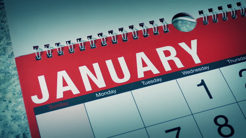 Months On Calendar Flipped Quickly Looping Shot
