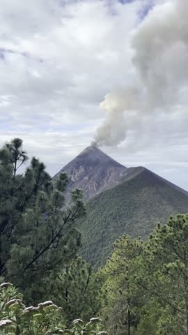 Eruption of Fuego volcano near Antigua, Guatemala