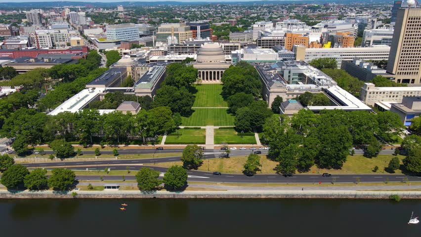 Great Dome of Massachussets Institute of Technology (MIT) aerial view, Cambridge, Massachusetts MA, USA.