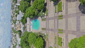 Vertical top down shot of Eugenio Maria de Hostos Park in Malecon, Santo Domingo, Dominican Republic - Powered by Shutterstock - Get 15% off with code: PIKWIZARD15