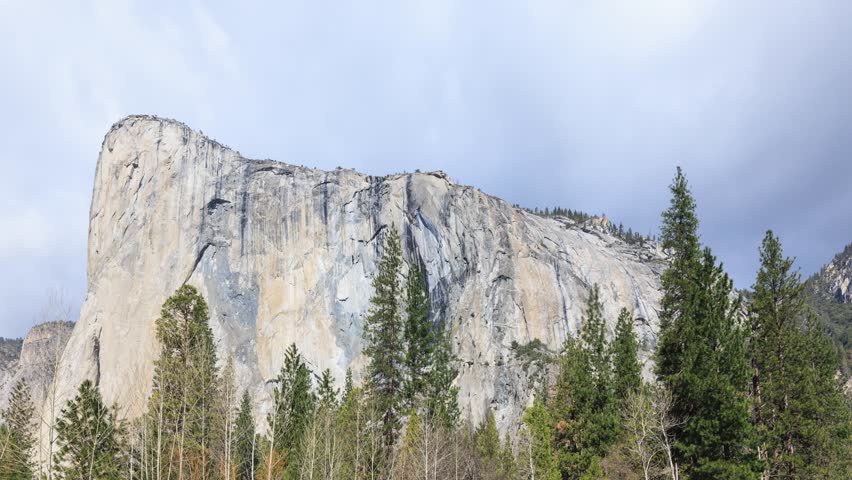Time Lapse of the the clouds moving over the amazing El Capitan in Yosemite National Park in California.
