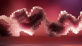 Pink wave form made of cubes is changing smoothly on a pink background, ideal for any project related to technology, music, or abstract concepts - Powered by Shutterstock - Get 15% off with code: PIKWIZARD15