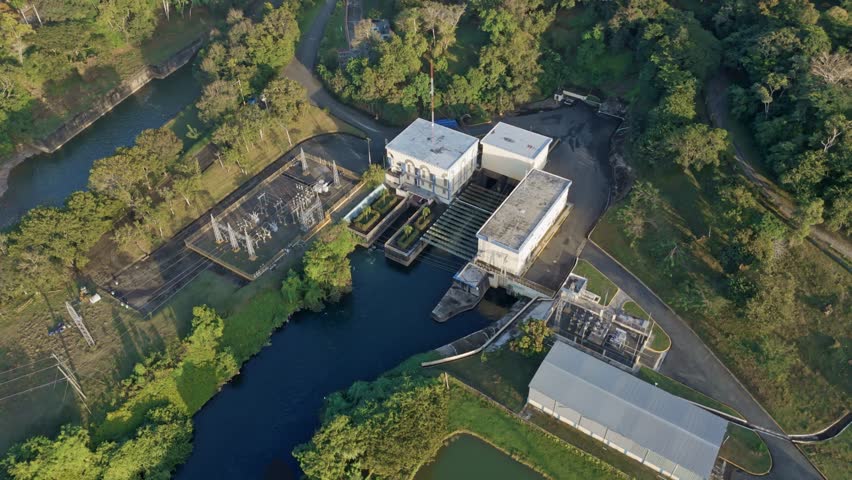 Aerial View Of Central Hidroelectrica Hatillo In Cotui, Sanchez Ramirez, Dominican Republic.