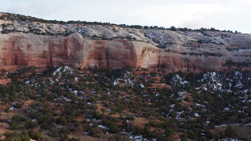 Aerial panoramic landscape of Wilson Arch, Moab Utah, geological formation, Arches National Park