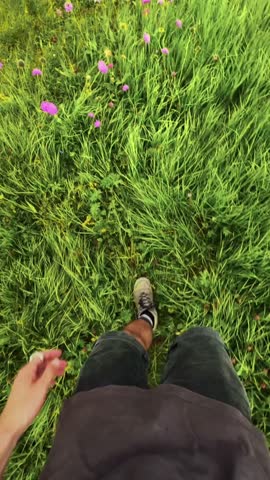 plateau with flowers and cliffs in italy 