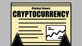 Breaking news animation showing press printing newspaper with bold headline: Cryptocurrency. Volatile world of digital currencies, exploring impact on global economy, investments, and regulation. - Powered by Shutterstock - Get 15% off with code: PIKWIZARD15