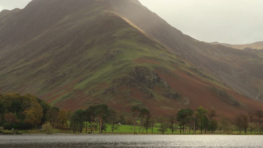 Beautiful autumn at the Buttermere lake in the Lake District National Park. England, UK