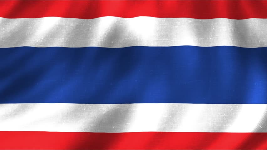 Thailand national flag with fabric pattern moving in smooth waves