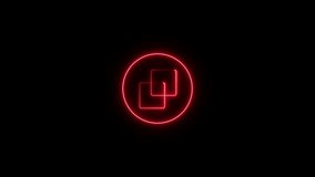 Neon copy icon color glowing animated, copy file sign neon icon on black background with looped neon lines abstract - Powered by Shutterstock - Get 15% off with code: PIKWIZARD15
