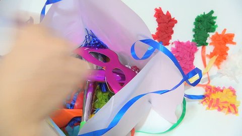Woman Filling Piñata with Party Toys for Celebrating Children Birthday, Pinata