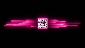 Neon QR code for payment. Scan qr code icon with laser. Isolated on black background product and loyalty marketing and in-store product labeling, exchanging information. - Powered by Shutterstock - Get 15% off with code: PIKWIZARD15