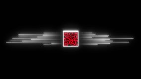 Neon QR code for payment. Scan qr code icon with laser. Isolated on black background product and loyalty marketing and in-store product labeling, exchanging information. - Powered by Shutterstock - Get 15% off with code: PIKWIZARD15