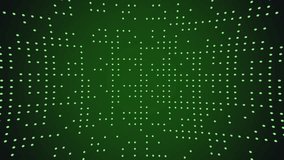 Green Led  floods dots lights display animation 3d technology abstract modern background, neon flashing tunnel and blinking flash lights stage backlights copy space for logos, titles , intro backdrop - Powered by Shutterstock - Get 15% off with code: PIKWIZARD15