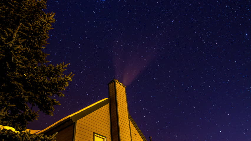 Lockdown Time Lapse Shot Of Stars Moving In Tranquil Sky At Night - Los Angeles, California