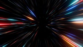 Abstract hyperspace background. Speed of light, neon glowing rays and stars in motion. Moving through stars. 4k Seamless loop - Powered by Shutterstock - Get 15% off with code: PIKWIZARD15