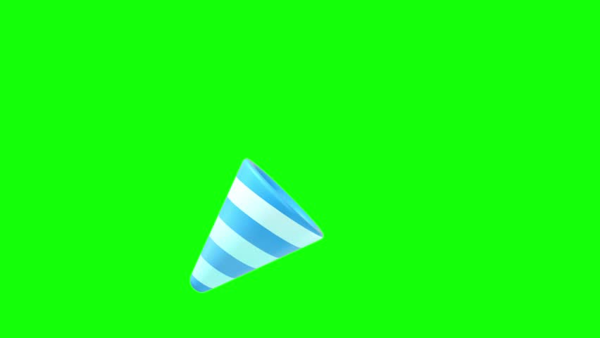 3D party icon 4K animation with green screen background
