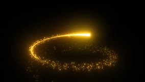 Beautiful Gold Particles Trail with Shimmer Moving Up Forming Helix 3d Animation. Abstract Golden Streak Flying by Spiral on Black Background. Magic Effect Illustration. Motion Design Concept 4k.    - Powered by Shutterstock - Get 15% off with code: PIKWIZARD15
