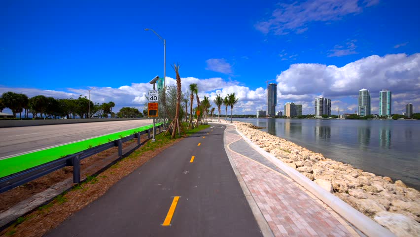 New bike lanes Miami Key Biscayne north side Rickenbacker Causeway
