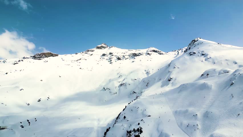 Aerial view of snowy mountains