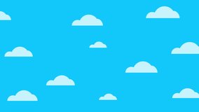 Flat animation of blue sky full of clouds moving right to left. Cartoon style Clouds background animation. Seamless loop. - Powered by Shutterstock - Get 15% off with code: PIKWIZARD15