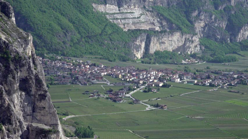 View towards Roverè della Luna, Trentino, Italy from high up