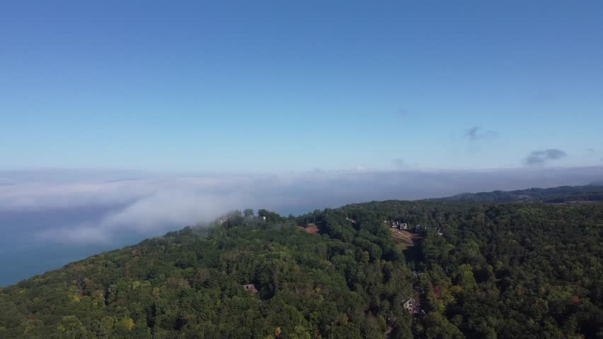 Stunning drone footage capturing the serene beauty of Glen Arbor’s landscape during autumn.